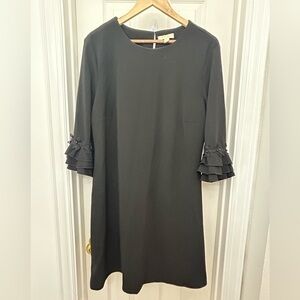 Elegant Black Dress with Ruffled Sleeves